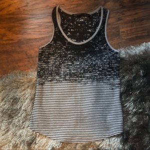 All Saints Black and Grey Lightweight Tank Top